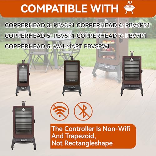 Digital Trapezoid Grill Controller Kit Thermostat Controller Board Replacement Parts Compatible with Pit Boss Vertical Pellet Smoker Copperhead