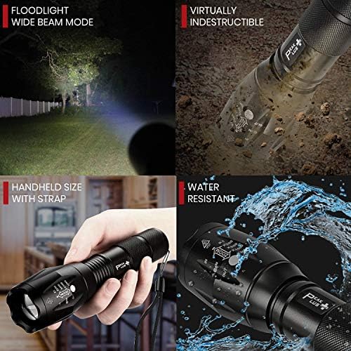 Rechargeable Tactical Flashlight LFX1000 (Rechargeable Battery and Charger Included) - High Lumens LED, Super Bright, Zoomable, 5 Modes