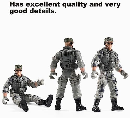 Mr.River US Army Men and SWAT Team Toy Soldiers Action Figures with Military Weapons Accessories for Kids Boys Girls,12Pcs