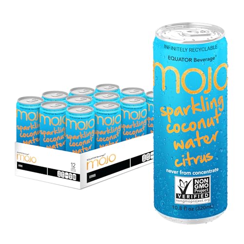 MOJO Sparkling Coconut Water Citrus Hydration Electrolytes 10.8 Oz 12 Pack