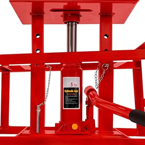 Stark 2 Pieces Auto Ramp Low Profile Car Lift Service Ramps Truck Trailer Garage Automotive Hydraulic Lift Repair Frame (Red)