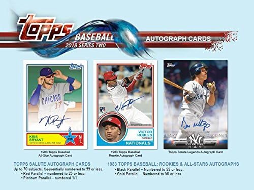 2018 Topps Baseball Series #2 Unopened Blaster Box with 10 Packs and One Exclusive Independence Day Commemorative Flag Patch Card and Possible