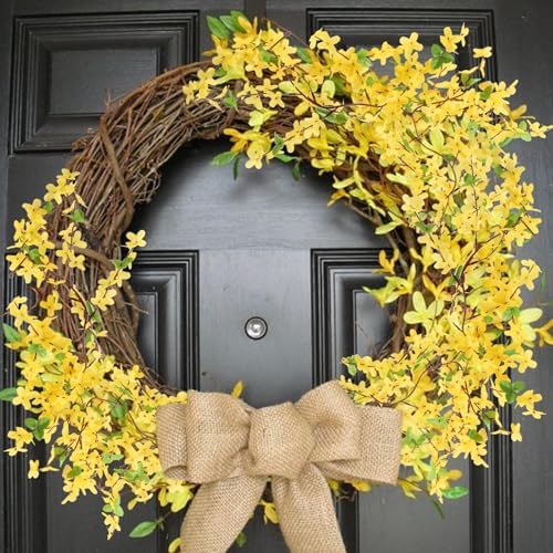 6Pcs Yellow Artificial Flowers 25.5in Long Stem Forsythia Branches