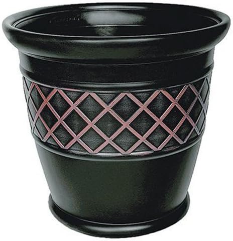 Suncast Wicker Planter w/ Drillable Drain Holes, Decorative Indoor/Outdoor Pot, 18in, Java