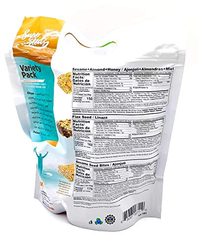 Dulzura Borincana Sesame, Almond and Honey Flax Seed Sesame Seed Non GMO Gluten Free Vegan Healthy Snacks Variety Pack