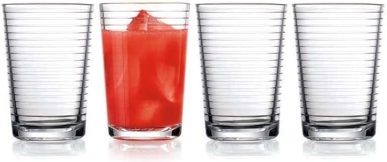 Juice Glasses 7 oz. Set Of 4 Glass Cups – By Home Essentials and Beyond – Beverage Water Tumblers for Juice, Whiskey, Cocktails