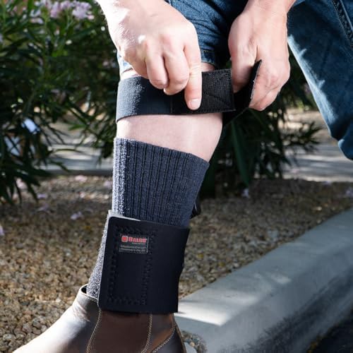Galco Ambidextrous Ankle Calf Strap Leather Holster, Black, ACSB