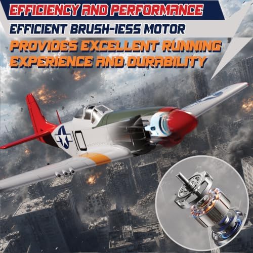 LEAMBE 4 Channel RC Plane, Ready to Fly Aerobatic Aircraft, Easy Control for Beginners, P51 Mustang RC Airplane Best Gift for Adults