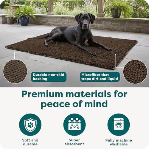 Furhaven 60" x 30" Highly Absorbent Runner Door Mat for Muddy Paws, 100% Washable, Perfect for Entryway, Kitchen