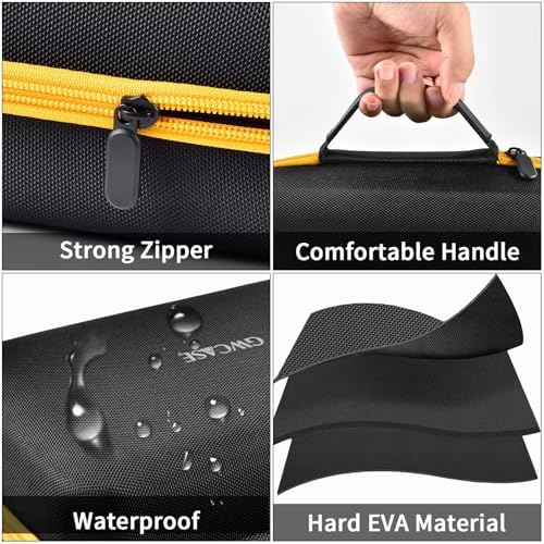 GWCASE Case for DEWALT 8V MAX Cordless Screwdriver Kit DCF682N1/DCF682N2 | Gyroscopic Storage Holder with Mesh Pocket for Electric Screwdriving