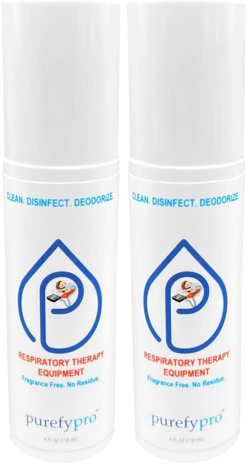 Purefypro CPAP Cleaner and Sanitizer Spray (4oz, 2pk). No Rinse. No Residue. Kills 99.9999% Norovirus, Flu Virus, and Fungi