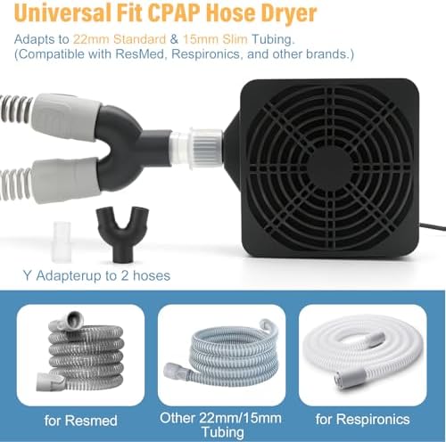 9 Pack CPAP Cleaning Kit for Hose & Mask, with Speed Control Hose Dryer, Collapsible Wash Basin & Hose Hanger, 7ft Cleaning Brush, CPAP Cleaning Supplies with Storage Bag, for 22mm & 15mm Tube