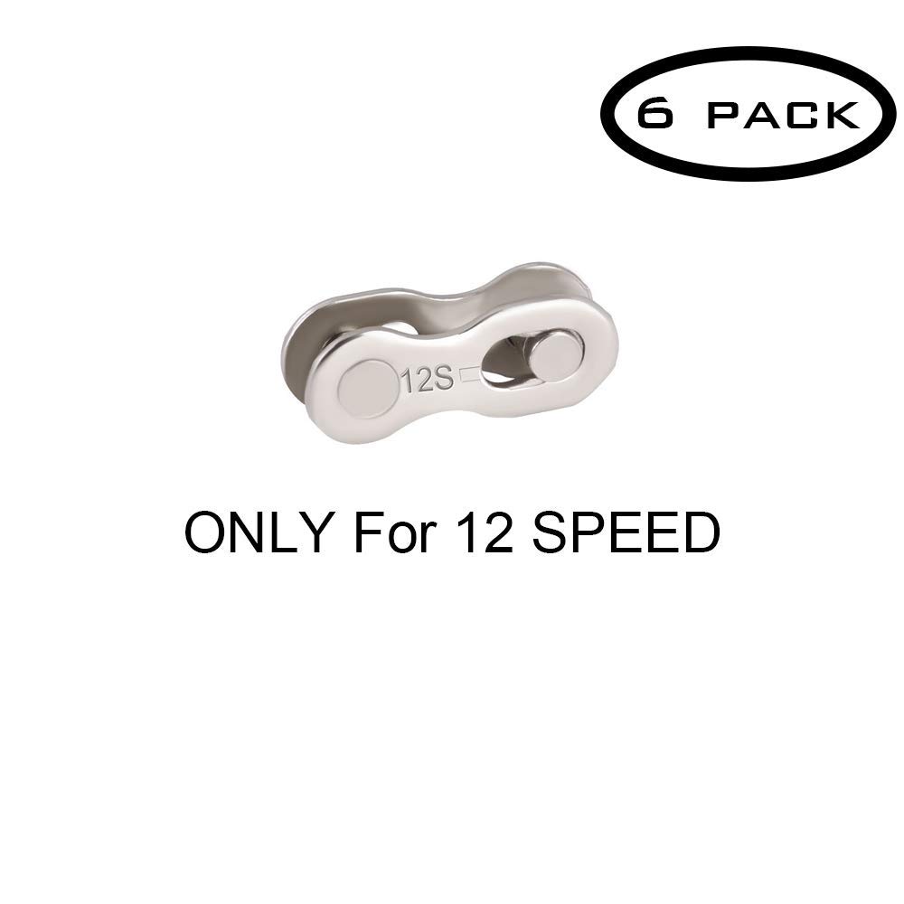 JFOYH 6 Pairs 12 Speed Bike Chain Quick Links, Reusable Bicycle Chain Connectors for Most 12 Speed Chains, Easy Installation, Silver