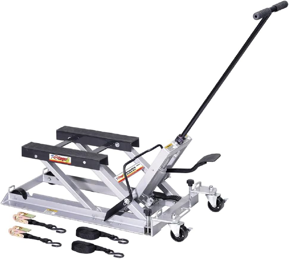 OTC 1545 Ultra Low Profile Motorcycle and ATV Lift with 1,500 lb. Capacity, Silver