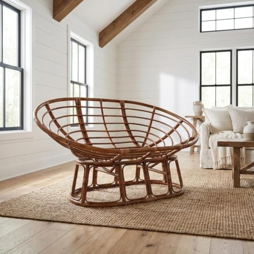 Double Papasan Chair with Microsuede Cushion Black
