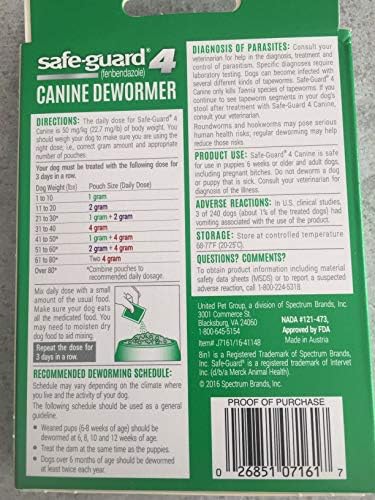 8 in 1 Safe-Guard 4 Dewormer for Small Dogs
