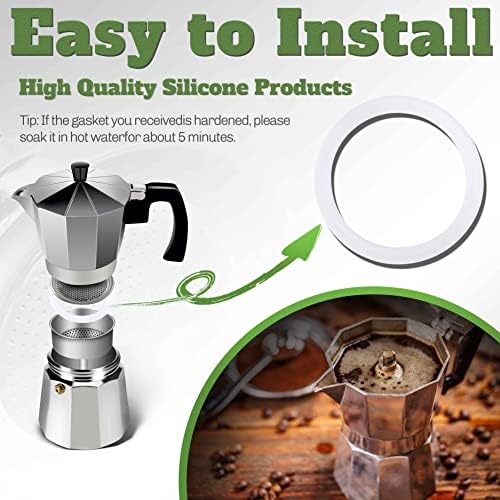 8 Pcs 4 Cups Replacement Food Grade Silicone Gasket, For Bialetti Moka Pots