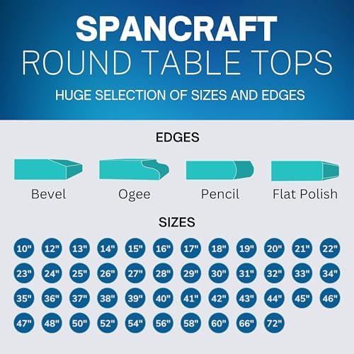 Spancraft 24" Bronze Round Tempered Glass 1/2" Thick Table Top (24")