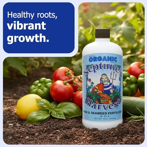 Neptune's Harvest Fish & Seaweed Liquid Fertilizer (2-3-1) - 1 Gallon Bottle - Plant Food for Garden - Indoor & Outdoor Organic Plant Fertilizer for Vegetables, Flowers, Fruit, and Lawns