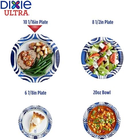 Dixie Ultra, Large Paper Plates, 10 Inch, 100 Count, 3X Stronger*, Heavy Duty, Microwave-Safe, Soak-Proof, Cut Resistant, Disposable Plates For Heavy