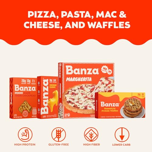 Banza Penne Pasta from Chickpeas - Gluten Free, High Protein, and Lower Carb Protein Penne Chickpea Pasta - 8oz