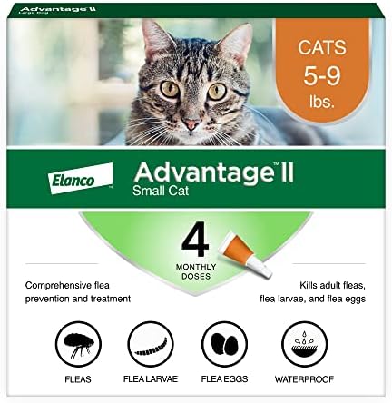 Advantage II Small Cat Vet-Recommended Flea Treatment & Prevention | Cats 5-9 lbs. | 6-Month Supply