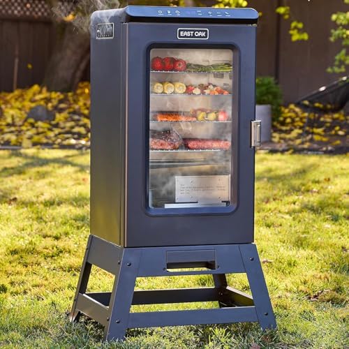 EAST OAK Ridgewood Pro 30" Electric Smoker Built-in Meat Probe & Elevated Stand for Outdoors Up to 6× Longer Smokes