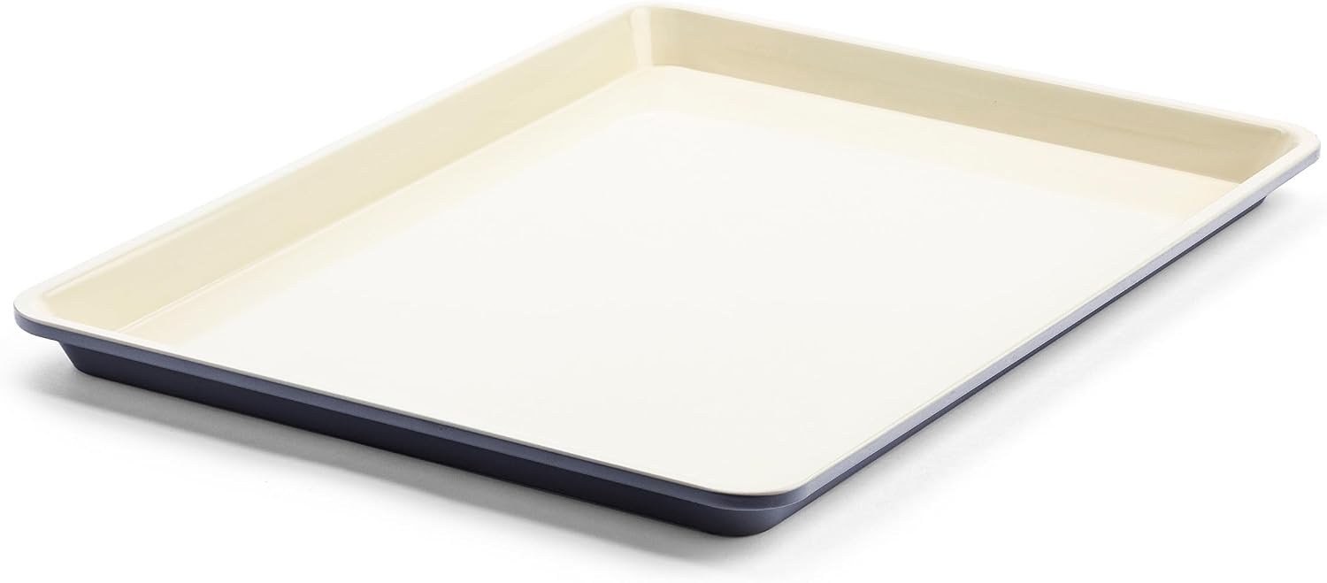 GreenLife 13" x 9" Quarter Sheet Baking Pans, 2 Piece Bakeware Set, PFAS-Free Ceramic Nonstick Rectangular Cookie Trays, Oven Safe to 450°F