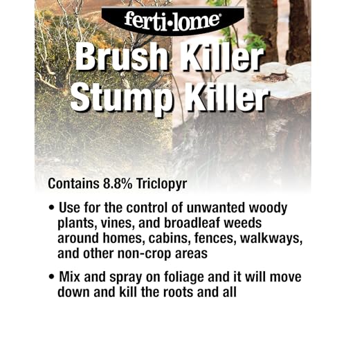 Fertilome (11485) Brush Killer & Stump Killer Woody Plant Control, 32 oz | Triclopyr ester concentrate - Controls woody plants, vines, stumps in non-crop areas - Property owners