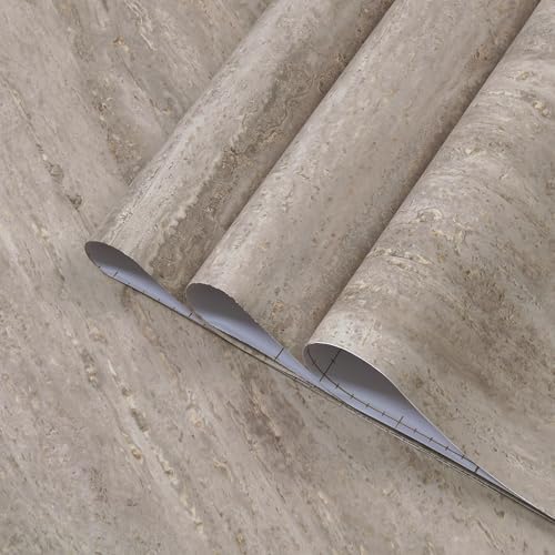 48x197inch Extra Wide Grey Marble Wallpaper Peel Stick Matte Thick Waterproof Adhesive Furniture Sticker Dark Gray Granite Textured Countertop Contact Paper Vinyl Wall Sticker for Bedroom Living Room