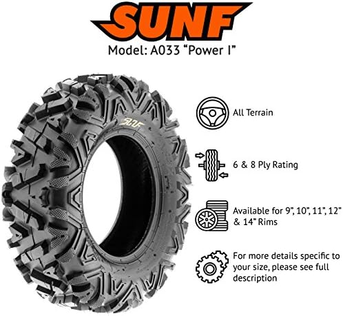 SunF 25x8-12 25x10-11 All Terrain Tires ATV UTV 6 PR POWER I A033 - BUNDLE