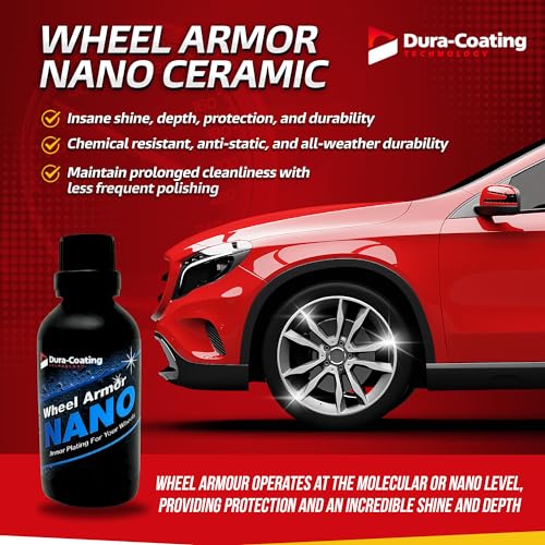 Dura-Coating Wheel Armor Nano Coating - Ceramic Coating Spray for Car Wheels, Metal, Paint, Plastic & Glass - Detailing Spray Repels Water, Dirt