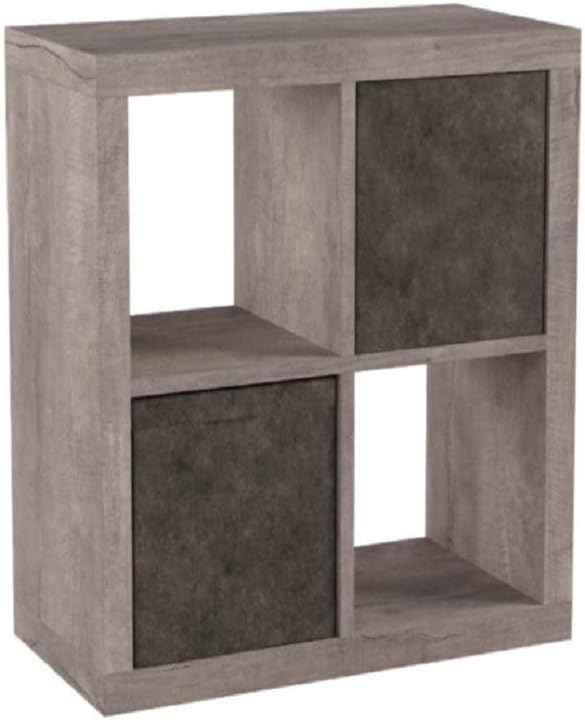 Better Homes and Gardens.. Bookshelf Square Storage Cabinet 4-Cube Organizer (Weathered) (Rustic Gray, 4-Cube)-L8