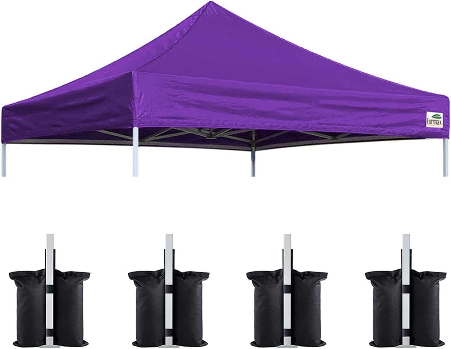 Eurmax USA 10x10 Pop Up Canopy Replacement Top,Universal Instant Canopy Cover ONLY,Heavy Duty UPF 50+ UV Protection,Water & Wind Resistant Tarp,30+ Colors Available,Bonus 4 Sand Bags (White)