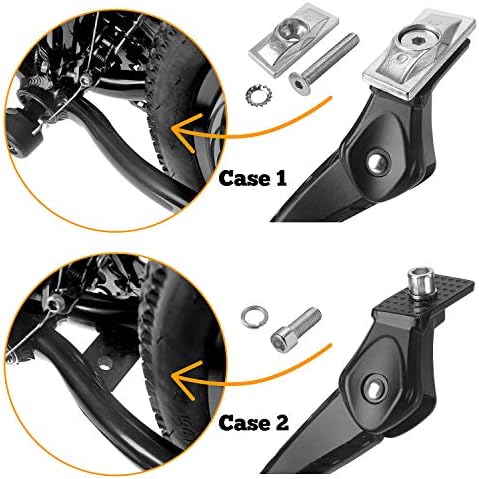 Sataway Bike Kickstand Adjustable Strong Center Mount Aluminum Alloy Bicycle Kickstand for 26” 700C 27.5” 28” inch Electric Bike Hybrid Bike