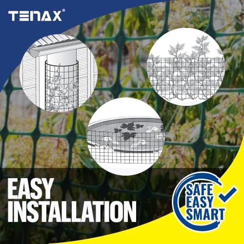 TENAX Garden Fence - Green, Durable, Lightweight - 3' x 25' - Plastic
