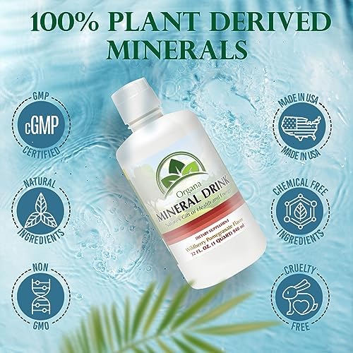 Organa Trace Minerals - Liquid Colloidal Minerals Supplements - Plant Derived for Maximum Absorption - Colloidal Minerals Liquid for Wellness - 32 Ounces