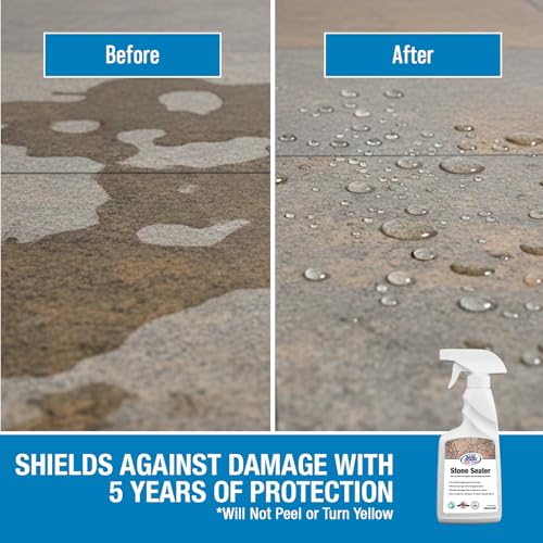 Rainguard Water Sealers Stone Sealer, Penetrating Protection Against Moisture Damage and Stains, for All Stone Surfaces, Silane/Siloxane Waterproofer, Natural Finish, Ready to Use, 5 Gallons | Silane Siloxane Waterproofer, Protects Against Moisture Damag…