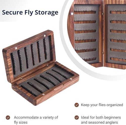 M MAXIMUMCATCH Maxcatch Black Walnut Wooden Fly Box Hand Made Premium Fishing Tackle Box