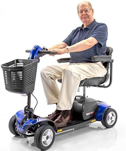 Pride Mobility S74 Go-Go Sport 4-Wheel Electric Mobility Scooter for Adults with Free Challenger Mobility Accessory