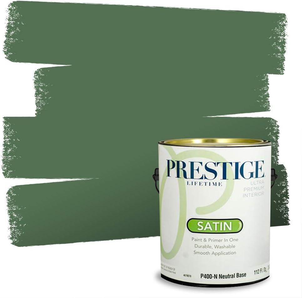 PRESTIGE Paints Exterior Paint and Primer In One, 1-Gallon, Semi-Gloss, Comparable Match of Sherwin Williams* Shamrock*