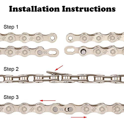 JFOYH 6 Pairs 12 Speed Bike Chain Quick Links, Reusable Bicycle Chain Connectors for Most 12 Speed Chains, Easy Installation, Silver