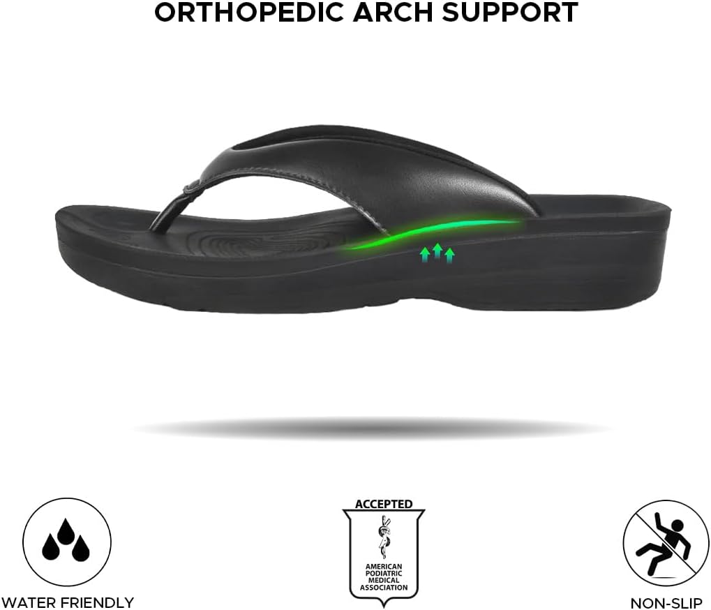 AEROTHOTIC Comfortable Arch Support Flip Flops for Women Orthotic Sandals