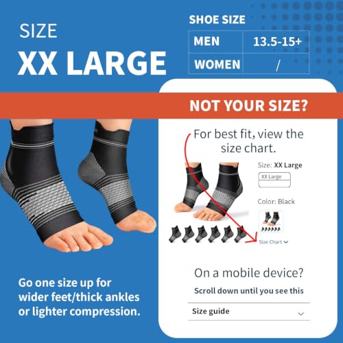 PAPLUS 6 Pairs Plantar Fasciitis Socks, Compression Socks with Arch Support