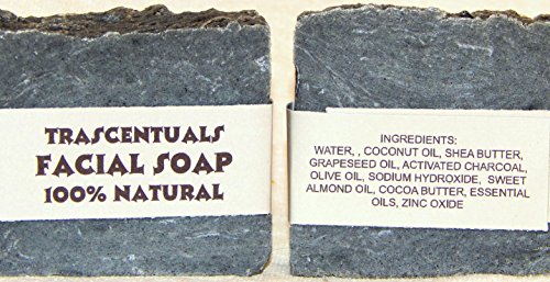 Acne Soap Natural Facial Bar Contains Tea Tree Oil Activated Charcoal Shea Butter Coconut and Olive Oil Comes With Case Chemical Free (BLUE)