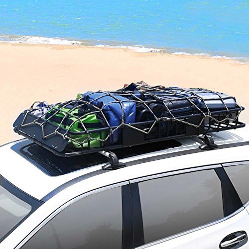 Leader Accessories Roof Rack Cargo Basket 64"x39"x4" for SUV Truck Van Car | 150 lbs Capacity, Alloy Steel with Rust-Resistant , Easy Assembly, Extra Storage for Luggage, Camping & Outdoor Road Travel