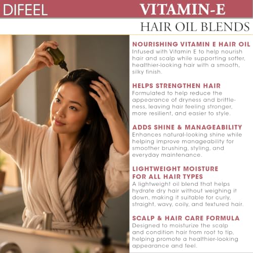 Difeel Vitamin E Hair Oil Blend - Travel Size 2.5 oz.