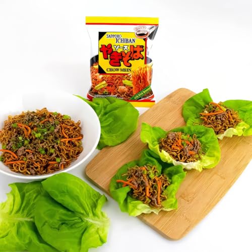 [SAPPORO ICHIBAN] Yakisoba, No.1 Tasting Instant Japanese Fried Noodles, Delicious Chow Mein (3.6 Oz. x 24 packs) | 24 Pack Case