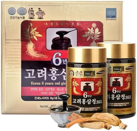 HongSamJeong, Korean 6years Root Red Ginseng Gold Extract, Saponin, Panax, 8.5 Ounce (Pack of 2)
