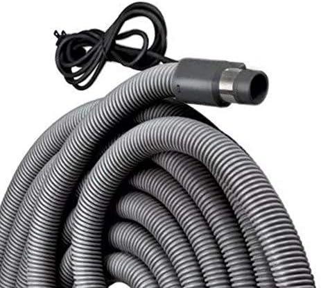 Broan-NuTone CH515 Current-Carrying Crush-Proof Central Vacuum Hose with Swivel Handle, 30' Long, 1.38" Inner Hose Diameter, Dark Gray